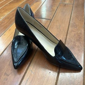Adrienne Vittadini pumps Kitten heel 8.5 NEW Black moc croc shoes